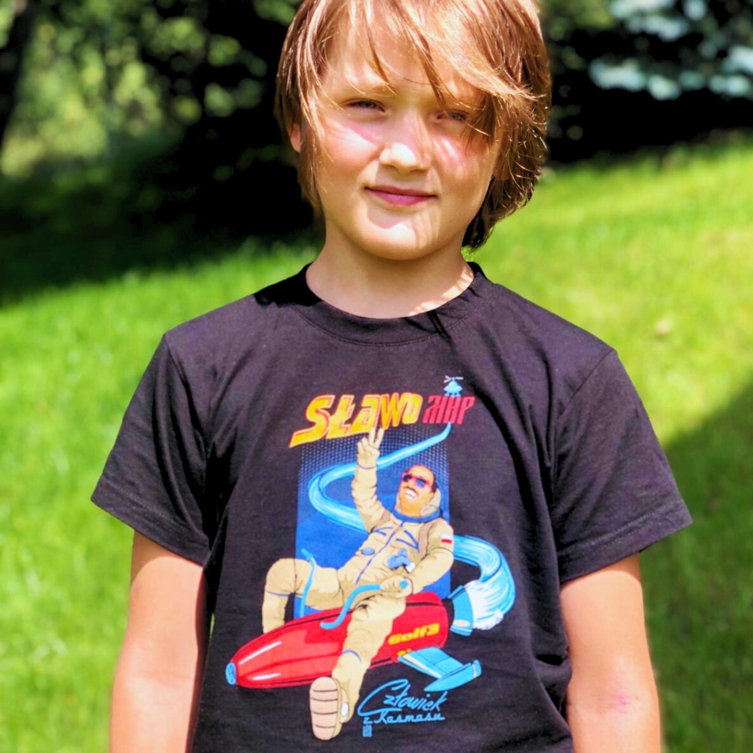 "Sławomir w kosmosie" - Koszulka dla Dzieci - obrazek 1